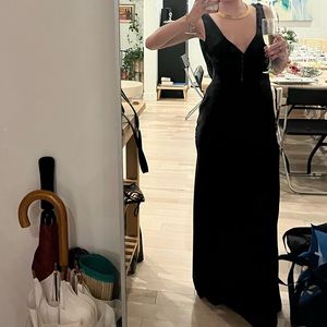 Maxi satin black dress